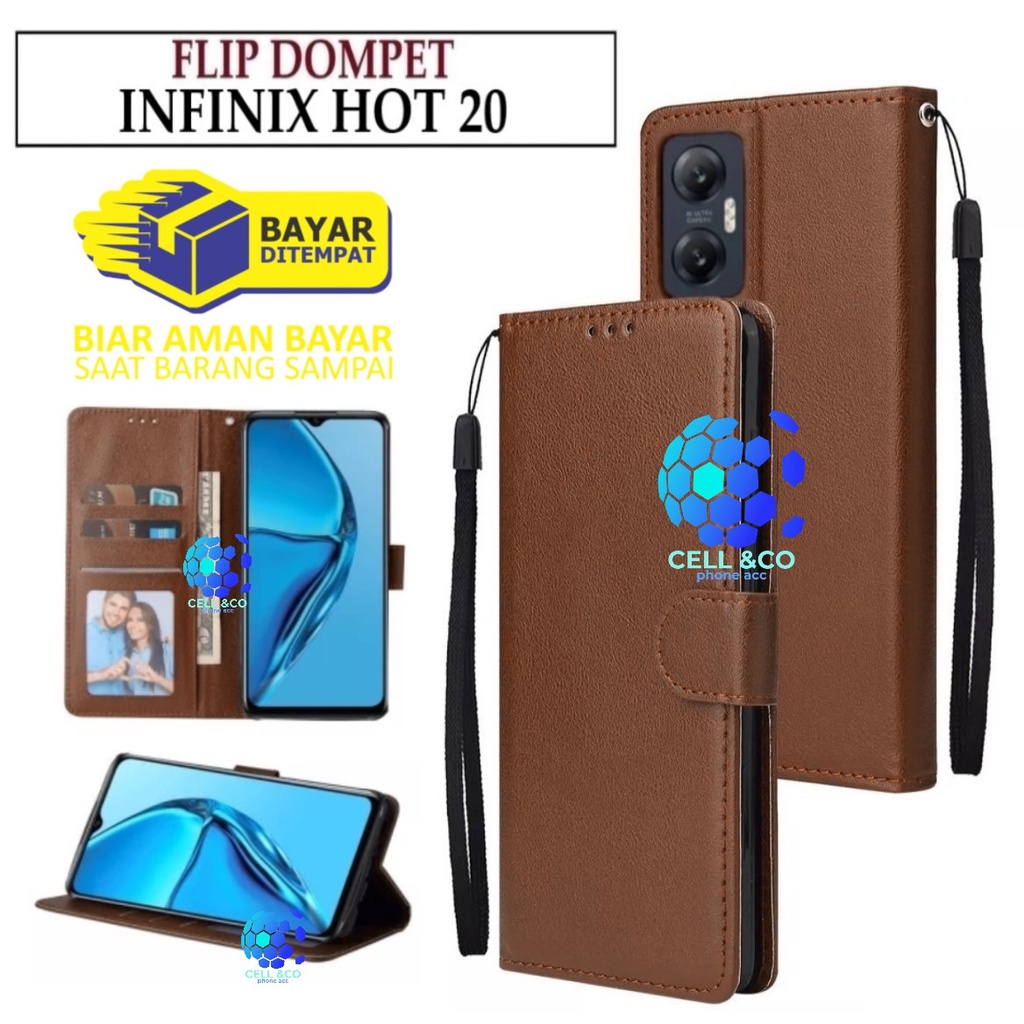 FLIP COVER INFINIX HOT 20 5G LEATHER WALLET PREMIUM FLIP CASE BUKA TUTUP KESING HP CASING FLIP CASE WALLET INFINIX HOT 20