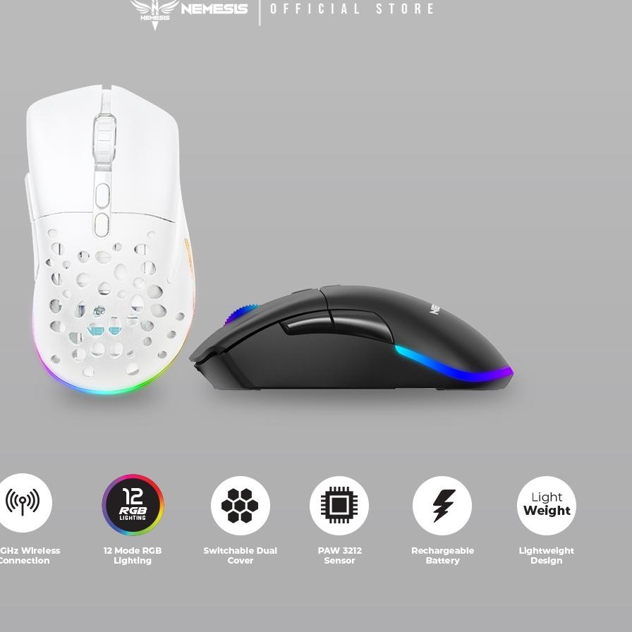 ● Mouse Gaming Wireless NYK Nemesis S80 Lite Blackmoon ➹