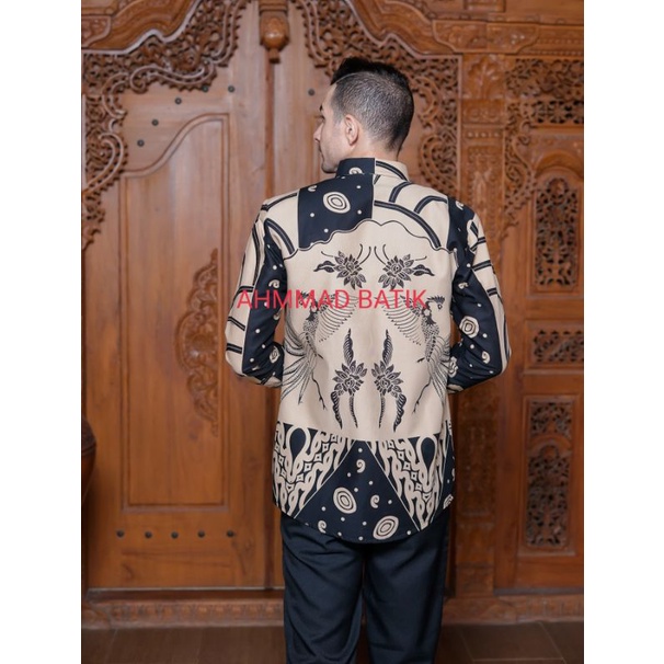 KEMEJA BATIK PRIA  BRAMASA  SLIMFIT LAPIS FURING