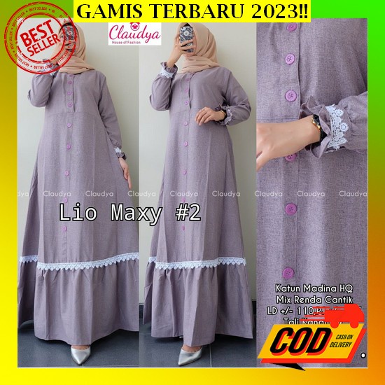 Vallina Outfit - Meganza Maxy Dress Wrinkle Remaja Wanita Gamis Kondangan Lebaran Airflow Crinkle Pr