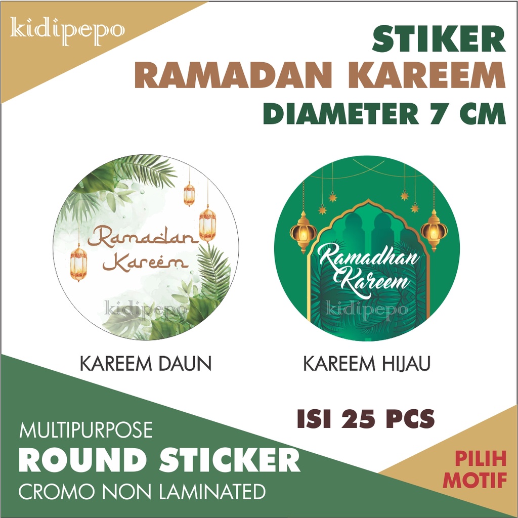

STIKER RAMADHAN KAREEM DIAMETER 7 CM - ISI 25 PCS