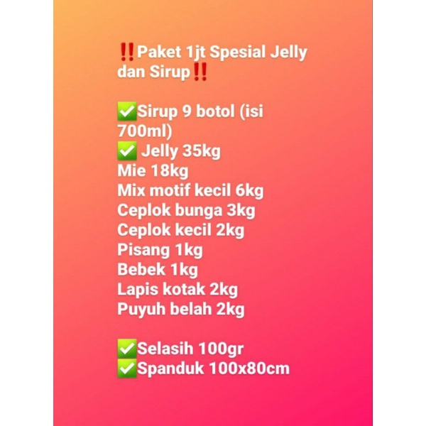 

Paket Usaha 1jt Spesial Jelly dan Sirup