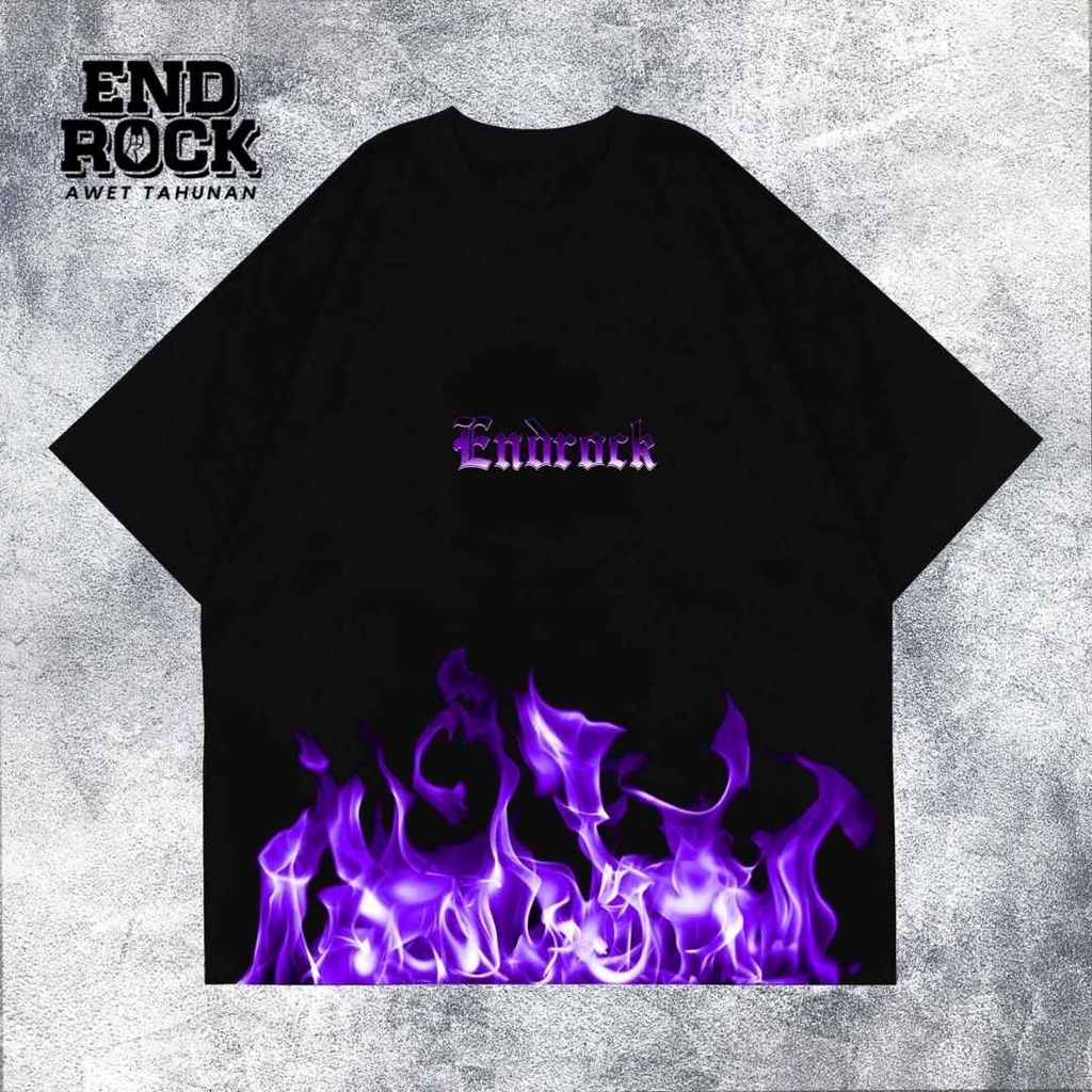 Kaos Oversize Original Endrock Tema Purple Flame