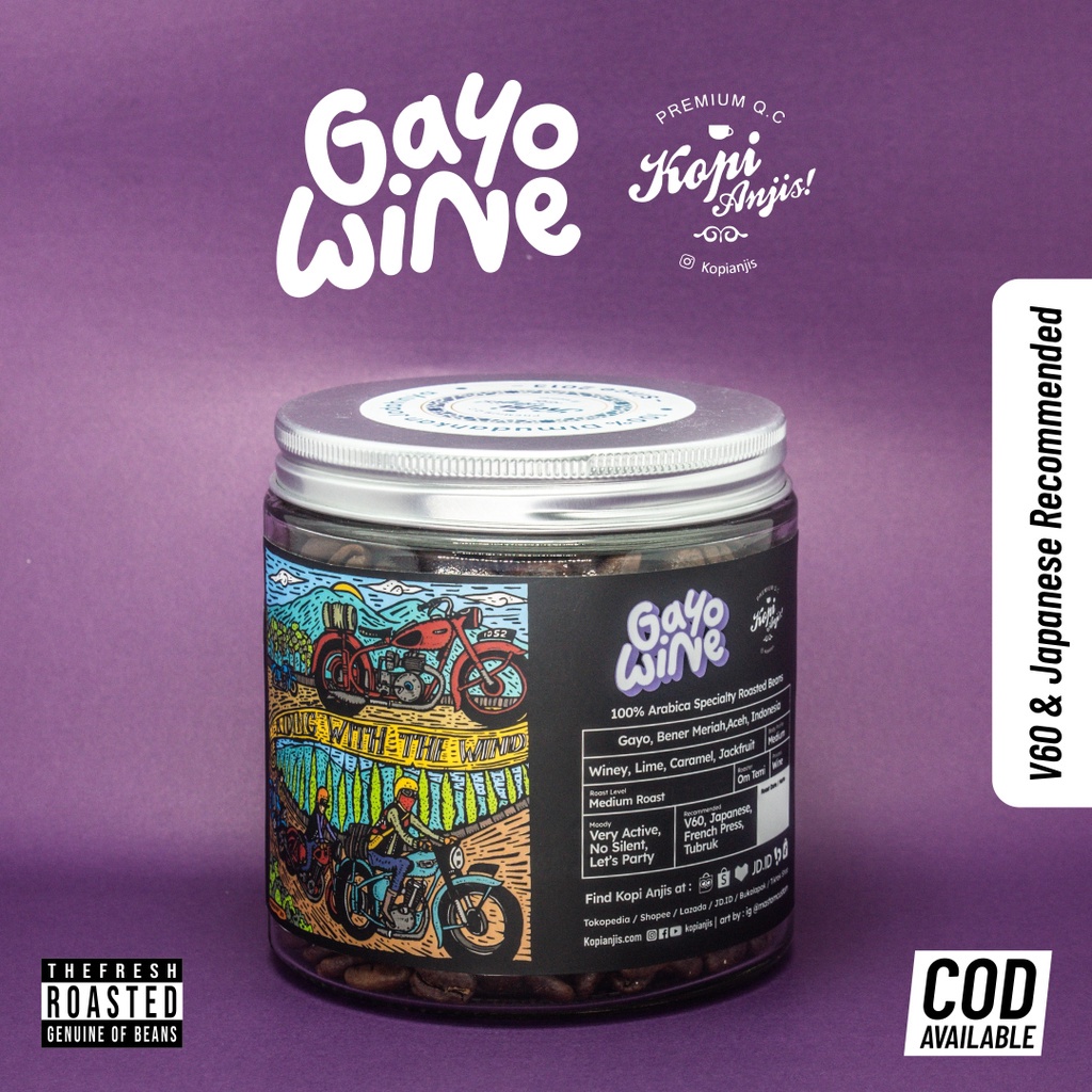 

Biji Kopi Arabika Gayo Wine 200 gram / Specialty Roast Beans ( Gayo Winey )