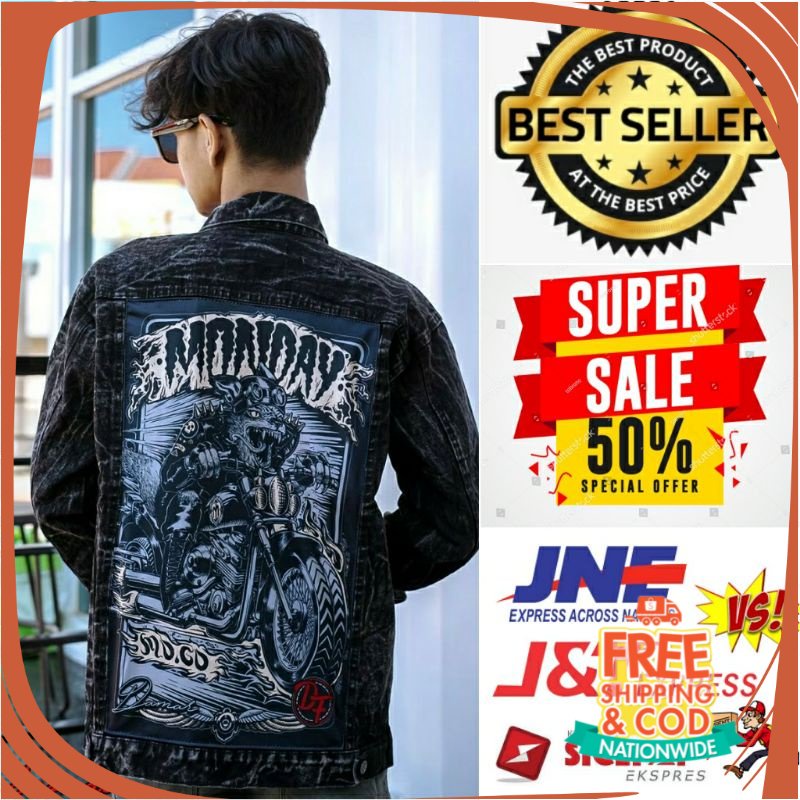 JAKET JEANS NEW BREND DENIM UNISEX/ JAKET JEANS PRINTING-JAKET JEANS GAMBAR-JEANS DENIM-JAKET PRIA-J