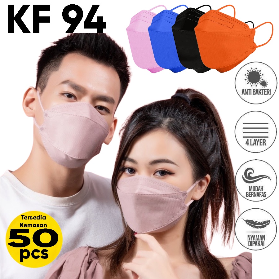 Masker Premium KF94 ISI 50 25 10PCS 4Ply Dewasa Anak MOUSON UTAMA CAREION Kemenkes AKD Korea facemas