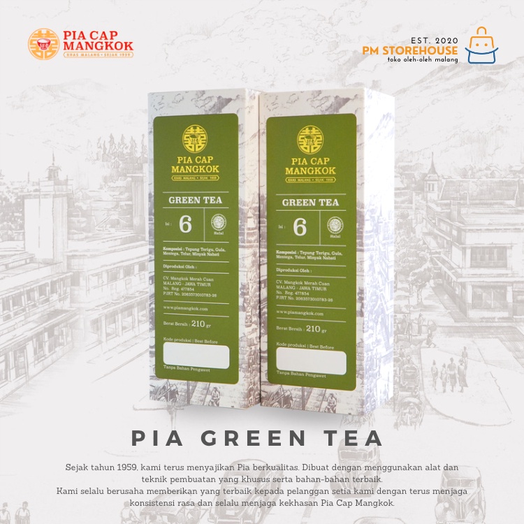 Pia Cap Mangkok Rasa GreenTea - Kemasan Isi 6