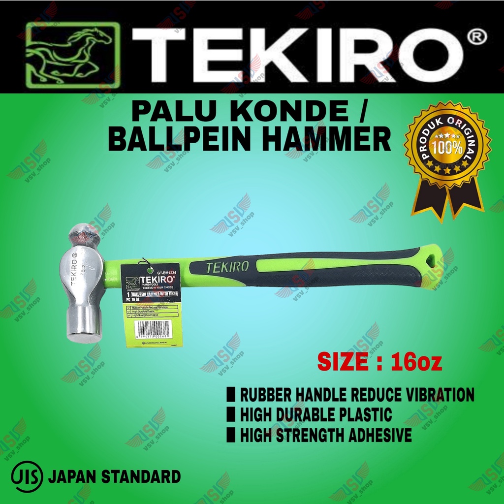 TEKIRO PALU KONDE 16 OZ TEKIRO ball pein hammer with fibre 16 oz / palu konde 16oz Tekiro