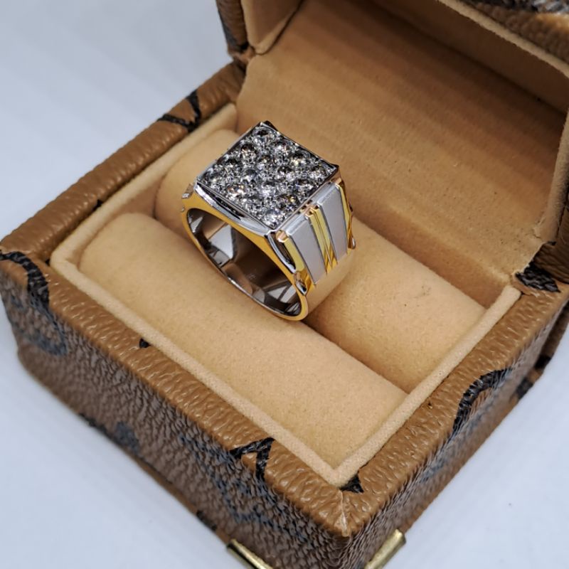 cincin berlian pria mewah perak berlian eropa