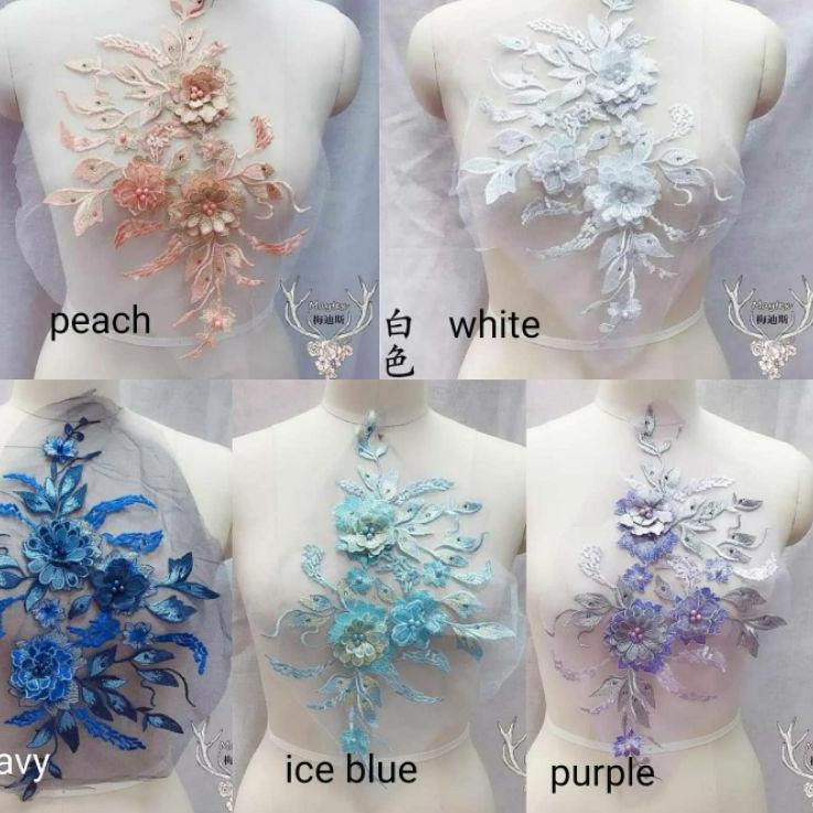 [ COD ] lace bordir bunga 3d import,aplikasi bordir - Big Sale .