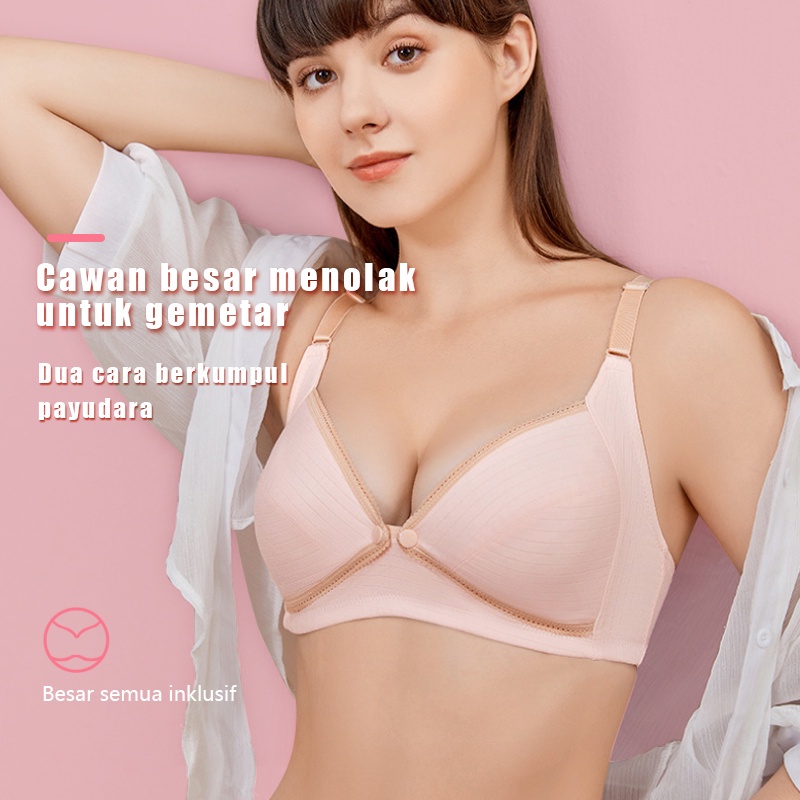 Bra Menyusui Kancing Depan Jumbo Nursing Bra 34-44 Tanpa Kawat Brafeeding Bra Menyusui Tanpa Busa Bra Maternity XY01