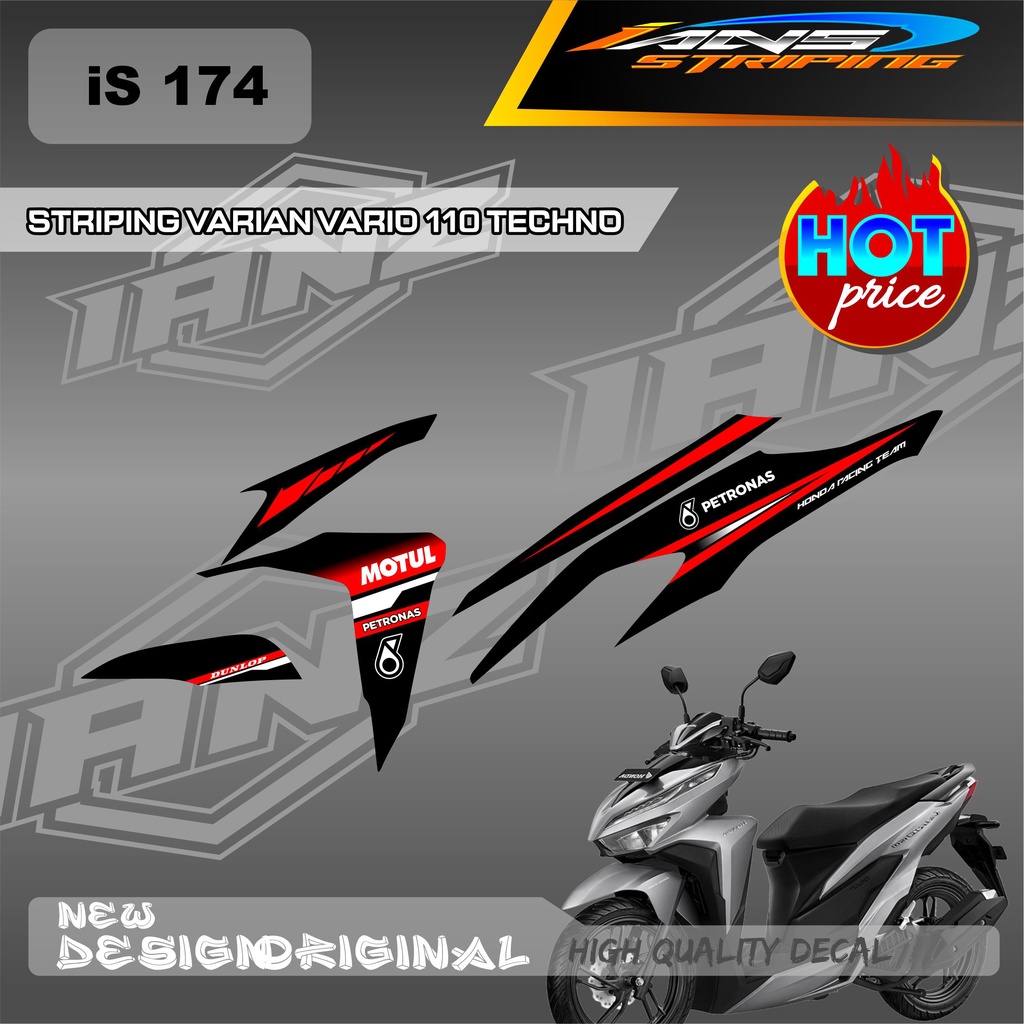 NEW DECAL HONDA VARIO TECHNO 110cc OLD TERBARU KONSEP DESAIN SIMPEL / STIKER BODY HONDA VARIO SEMI FULL BODY / DECAL KERETA HONDA VARIO IS174