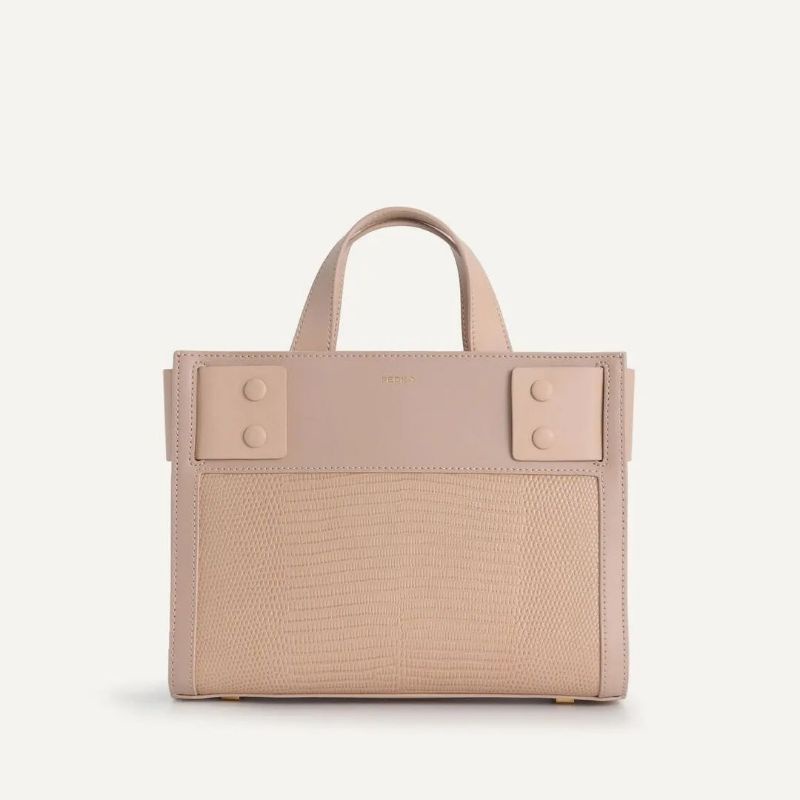 PDRO Lizard-Effect Leather Top Handle Bag