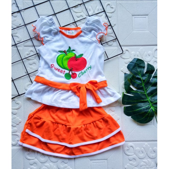 Setelan Baju Bayi Perempuan 3-18 bulan syifana / setelan rok Anak bayi Usia 3-18 Bulan Lucu Murah Berkualitas