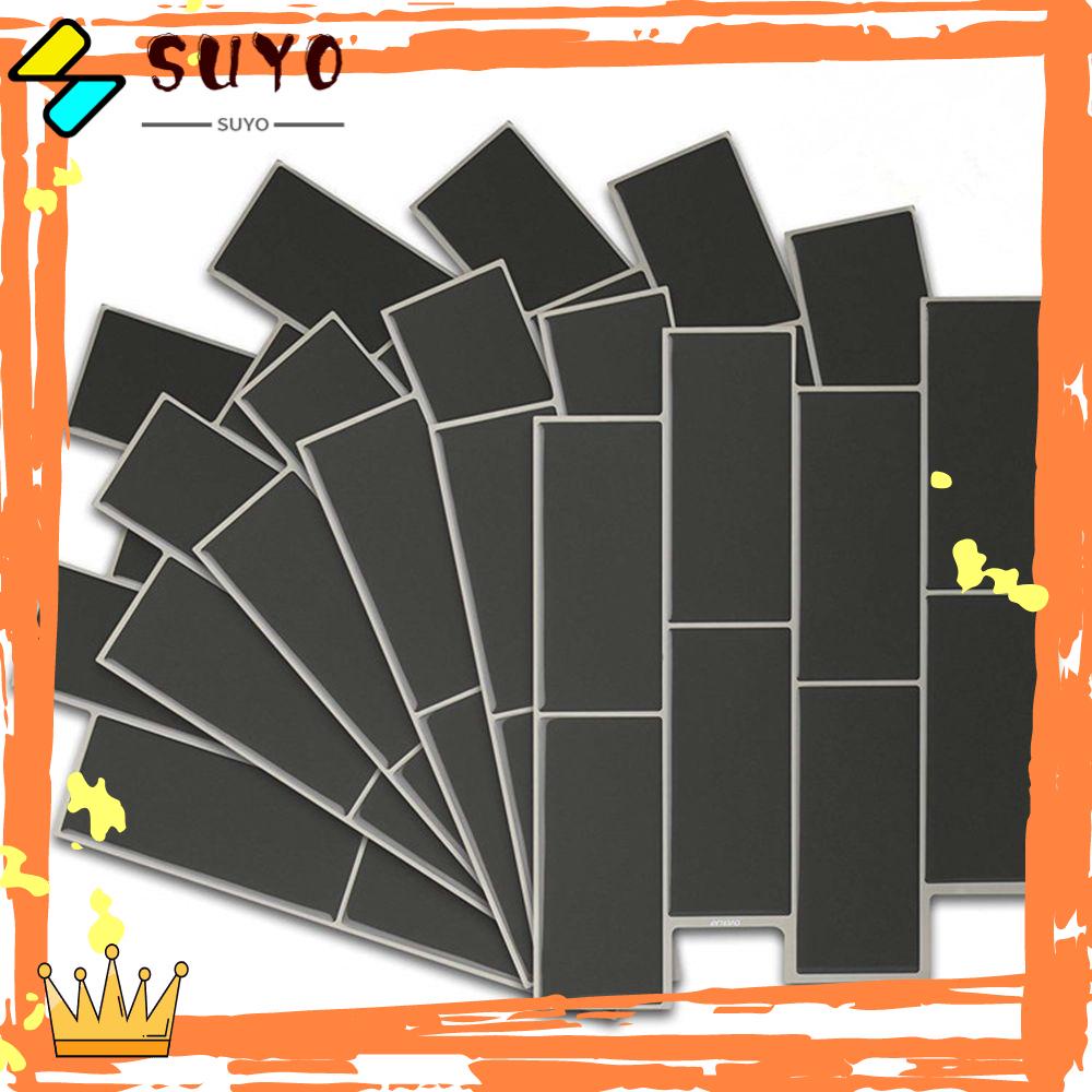 Suyo Stiker Dinding DIY Dekorasi Rumah Bata Abu 3D Self Adhesive Decal