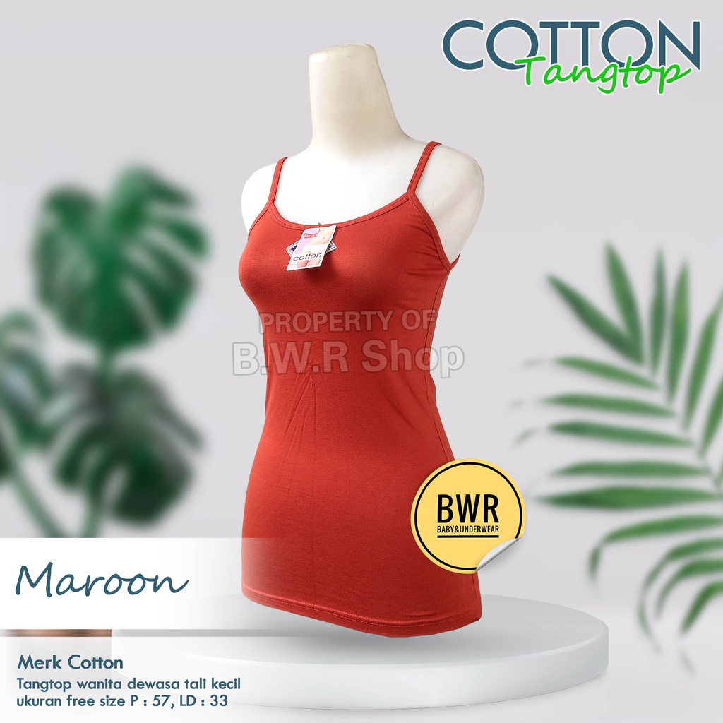 Tangtop Cotton Tali Kecil / Singlet Kaos Dalam Wanita Dewasa Tali Kecil Pilih Warna | Bwr