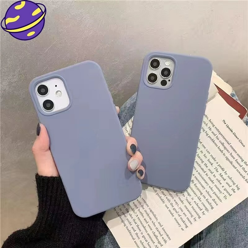 IPHONE Dengan Lo-go Blackcurrant Casing Ponsel Silikon Untuk Iphone14 12 13 11 Pro X/xs Max Anti Jatuh Lembut Penutup Belakang Xr 14Plus Casing