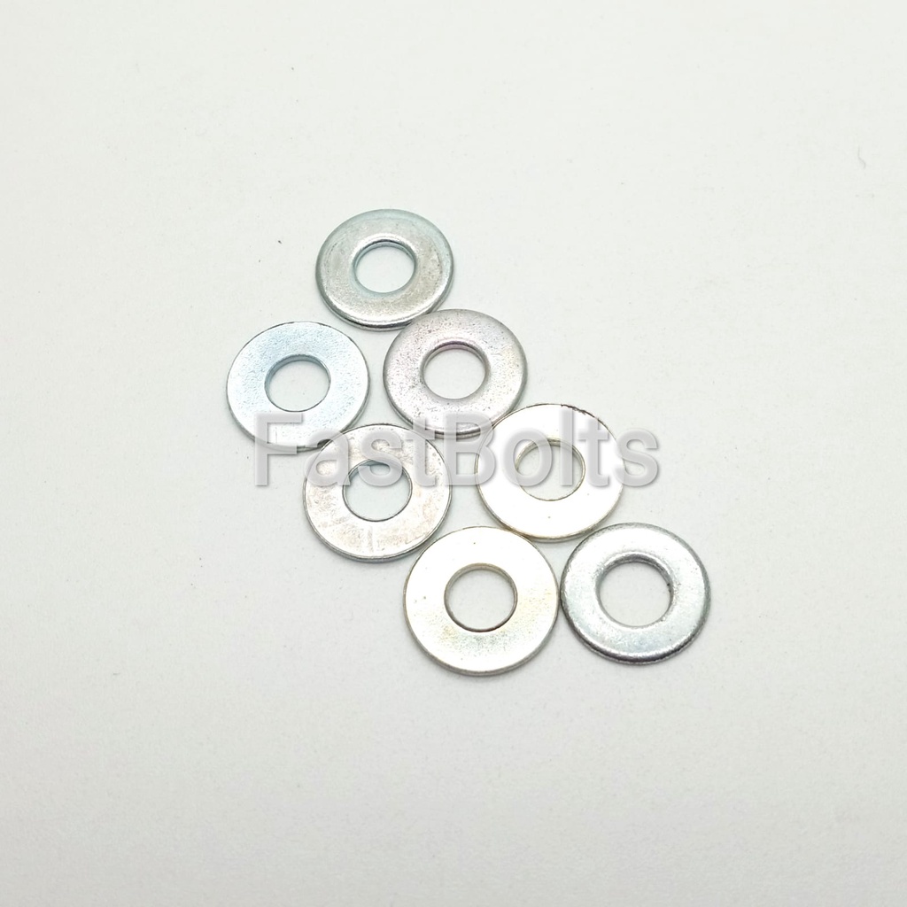 Ring Plat M5 / Ring Plat Putih / Washer Plate Galvanis 5mm Baut Kunci 8