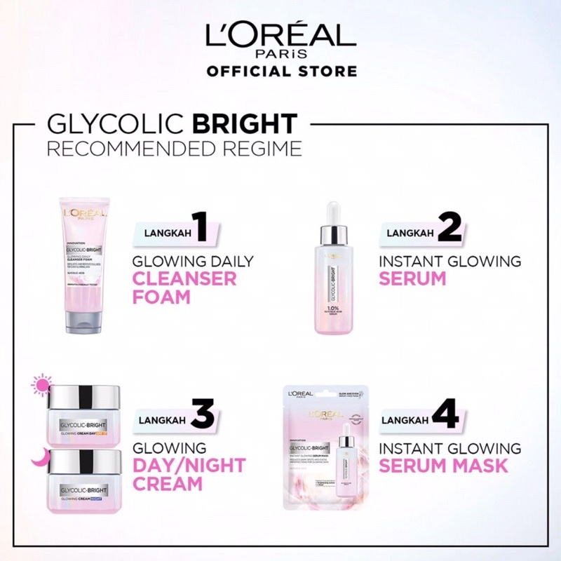 LOREAL PARIS GLYCOLIC-BRIGHT CLEANSER FOAM 100 ML