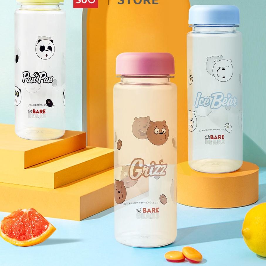 ۩ MINISO Botol Minum We Bare Bears Botol Air Minum 500ml Botol Air Dingin Plastik Botol Minum Botol 