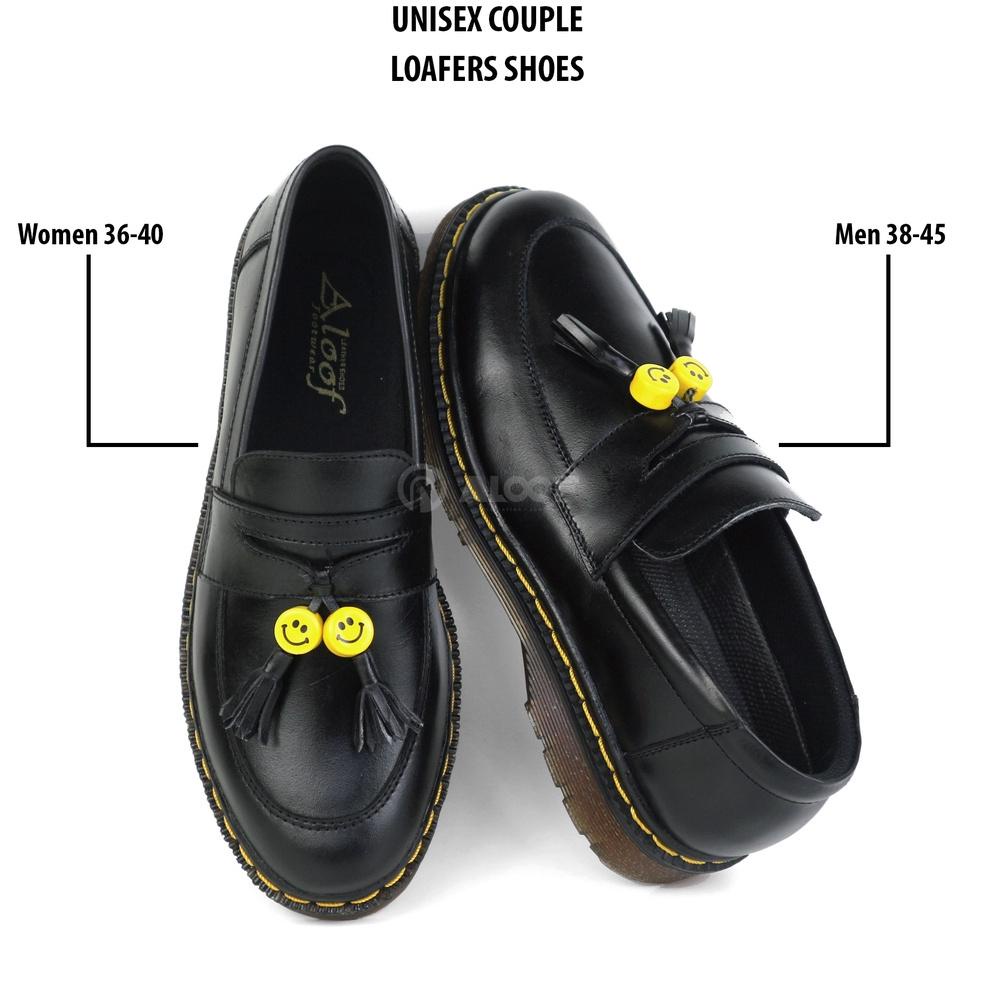 [ART. 870] 36-45 Aloof SMILE - Sepatu Penny Loafers Pria Wanita Unisex Kulit Original