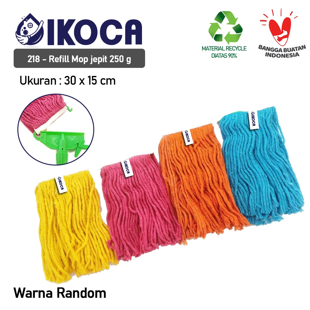 Ktmstore Refill Pel Alat Pel Lantai Pengepel Mop Jepit Warna IKOCA IKO-218