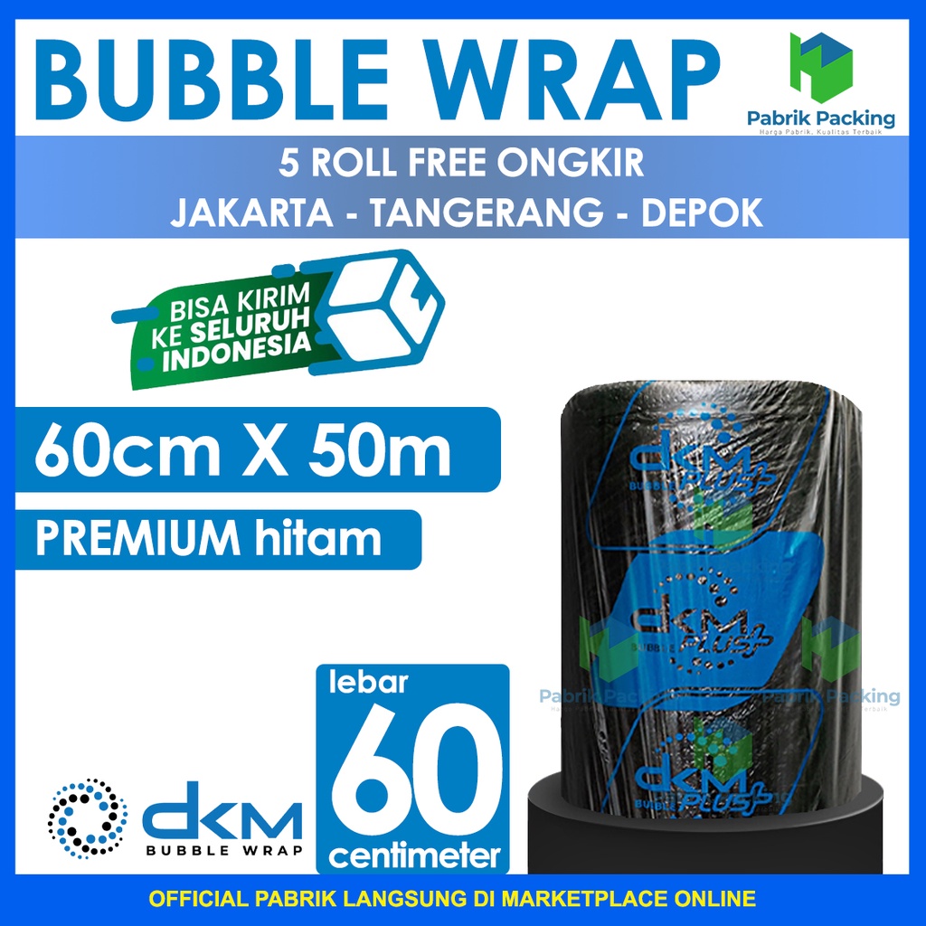 

Bubble Wrap Hitam 60CM X 50M Tebal Plastik Bubblewrap Roll