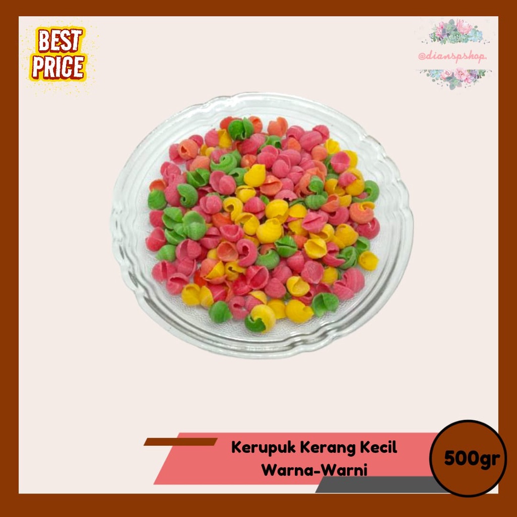 

Kerupuk Kerang Warna-warni 500gr olahan kentang ||dianspshop