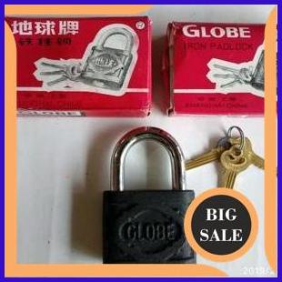 tools Gembok Globe hitam besar 75 mm asli produksi Shanghai China 1F3B23