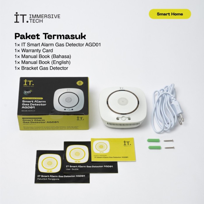 IT SMART GAS DETECTOR - ALARM DETEKSI KEBOCORAN GAS TANGKI LPG CO2 #ORIGINAL