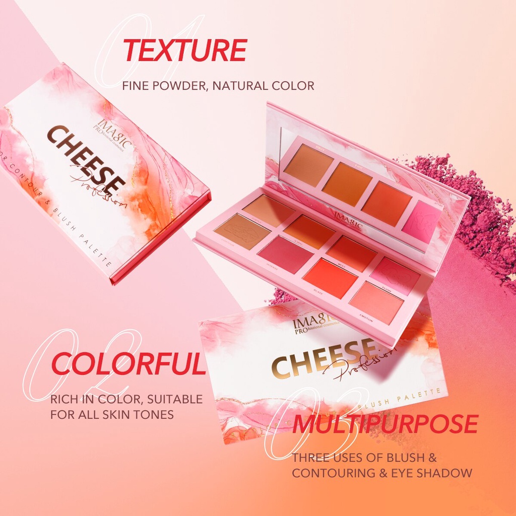 (READY &amp; ORI) IMAGIC 8 Color Contour Blush Cheese Palette FA136