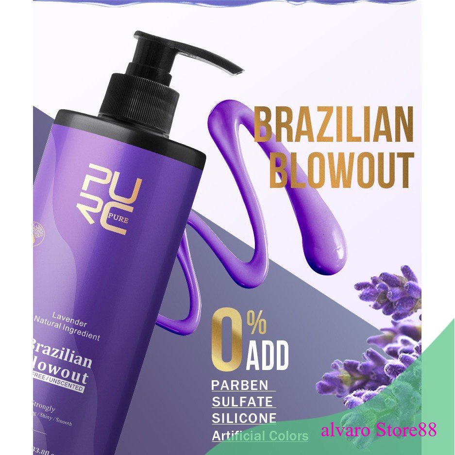 PURC Lavender Brazilian 12% Pelurus Rambut Keratin Treatment Smoothing Pure 1000ml Bisa COD