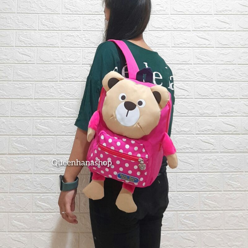 New Tas Ransel Anak Kepala Bear 282