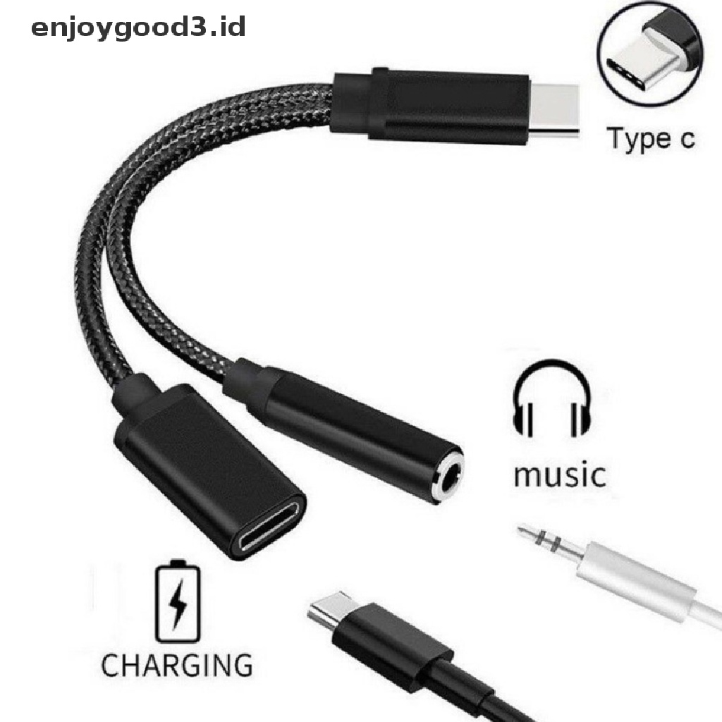 【 Rready Stock 】 USB Type C To 3.5mm Aux Adapter Jack Audio Cable Earphone Cable Converter （ ID ）