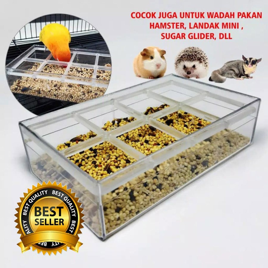 READY CEPUK KOTAK PERSEGI PANJANG RAM ELITE SONG TEMPAT ANTI TUMPAH PAKAN MINUM BURUNG LOVEBIRD