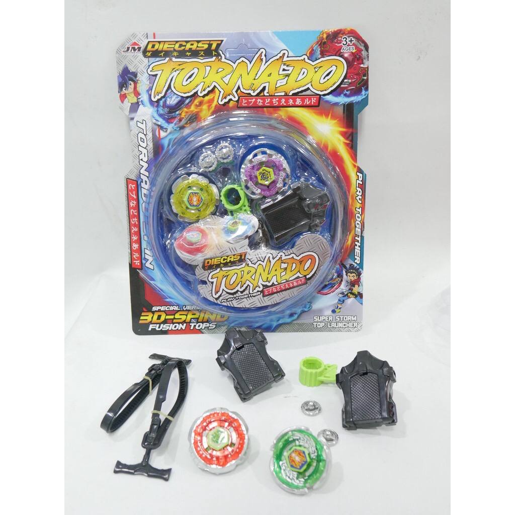 MAINAN GASING ANAK BEYBLADE TORNADO GYRO SPIN DIECAST TOP LAUNCHER