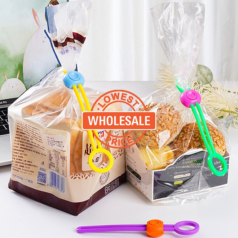 [Harga Grosir] Kantong Makanan Sealing Bandage Menekan Klip Desain Mengencangkan Tali Gantung Kabel Lashing Band Buah Snack Kantong Grip Tali Portable Organizer Rumah Gadget