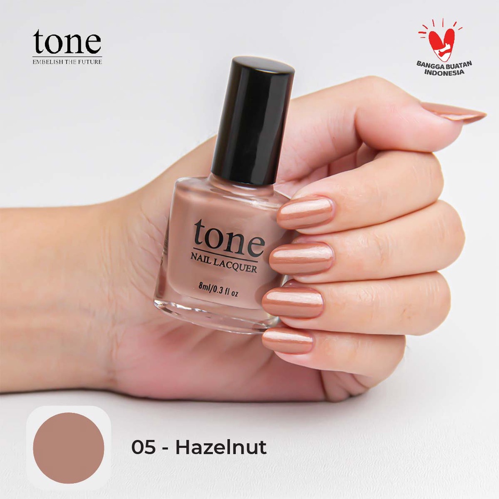 Kutek Tone Nail Lacquer Nude Halal Murah 8ml | Cat Kuku Tone Nail Polish 8ml BPOM