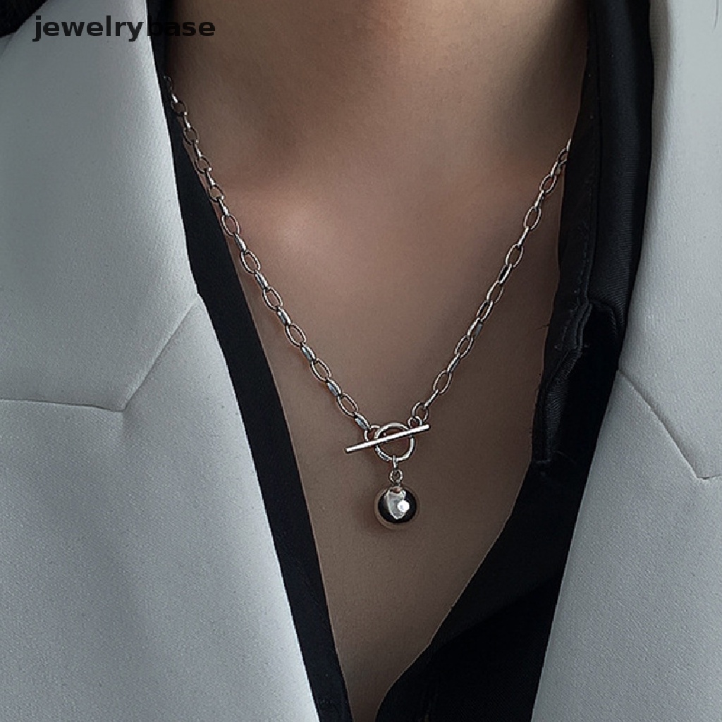 [jewelrybase] Kuba Rantai Kalung Wanita Mode Baru Toggle Clasp Stainless Steel Chain Necklace Untuk Wanita Perhiasan Hadiah Butik