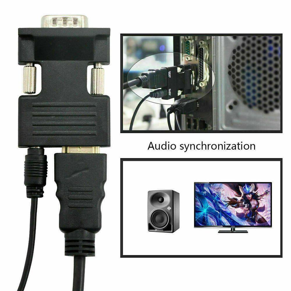POPULAR Kabel HDMI Ke VGA 1080P Untuk PC Laptop TV Monitor Proyektor Output Sinyal HDMI-Kompatibel Converter