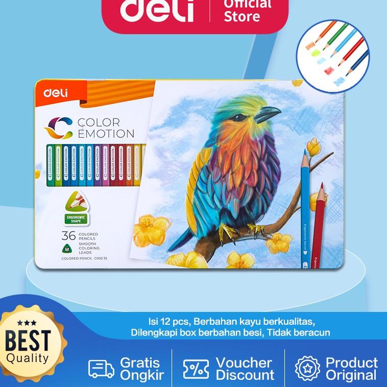 

Ready Deli Pensil Warna Celup Halus 12/24/36 Warna, Bentuk Segitiga Ergonomis EC EC EC BEP