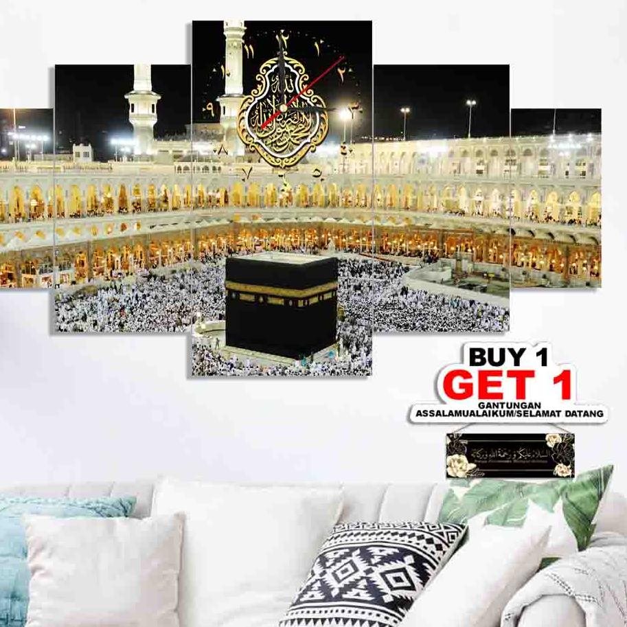 ✷ Jam Dinding Ka'bah Ukuran Besar Hiasan Dekorasi Rumah Islami ✪