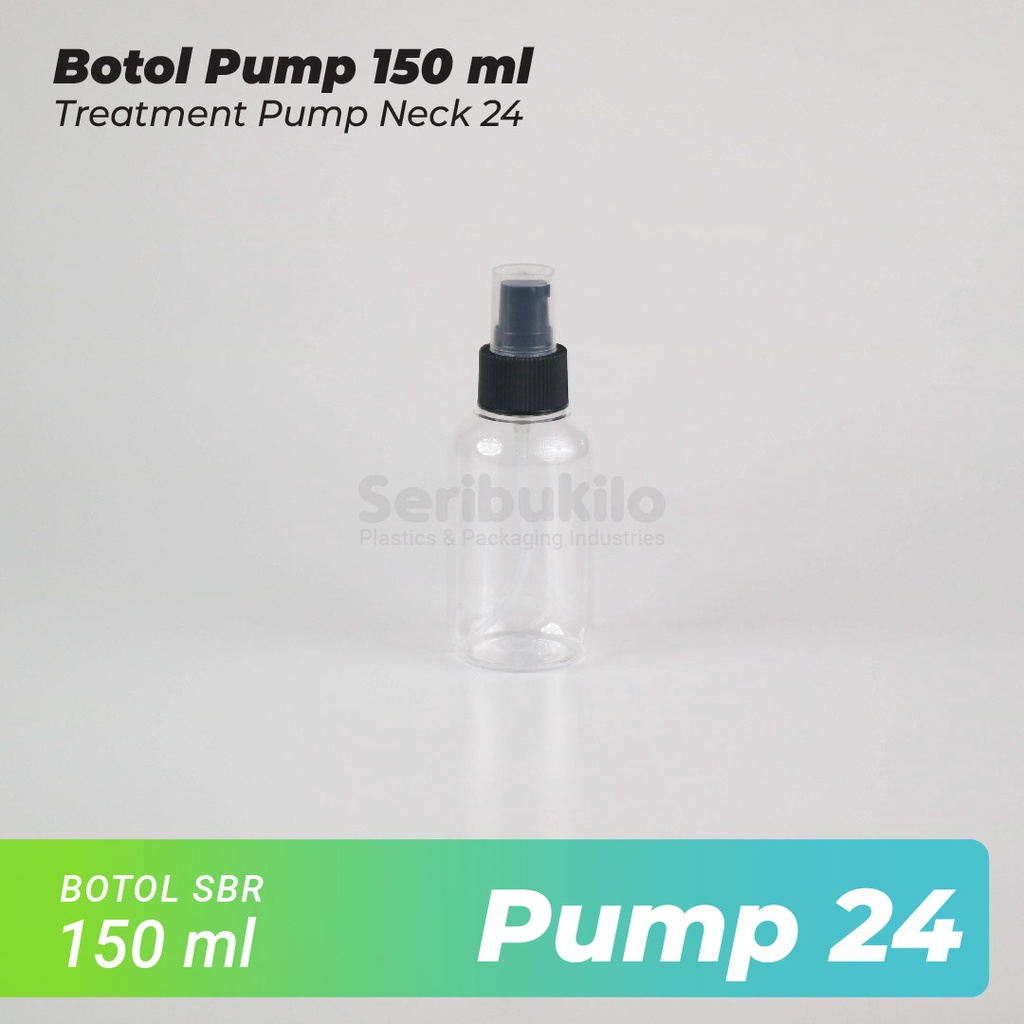 Botol SBR 150 ml  Pump Treatment  Hitam / Botol PET Treatment Pump 150 ml Hitam