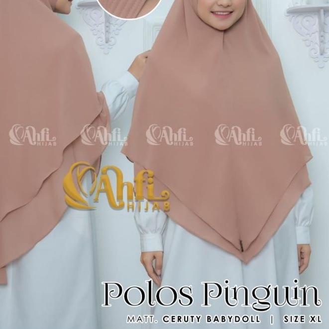 ➵ HIJAB KHIMAR CERUTY BABYDOLL MODEL PINGUIN POLOS SIZE XL JUMBO BY AHFI HIJAB/ANISAH HIJAB ♚