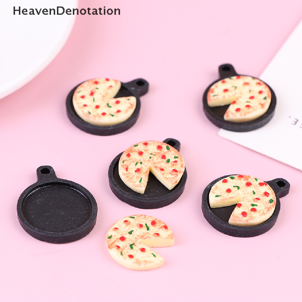 [HeavenDenotation] 1set Rumah Boneka Miniatur Buah Piring Pizza Bakeware Dapur Resin Set Anak Hadiah HDV