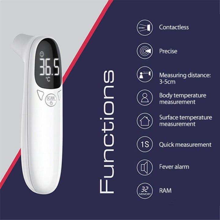 Termometer Infrared Non Contact Digital Suhu Badan Tubuh Thermometer Infrared Merah Tangan Ukur Inframerah Infra merah