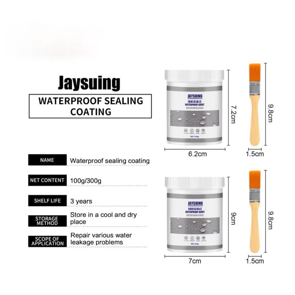 ASLI ORIGINAL Jaysuing 100gr dan 300gr Lem Anti Bocor Transparan Gratis Kuas Waterproof Insulating Sealant Jaysuing