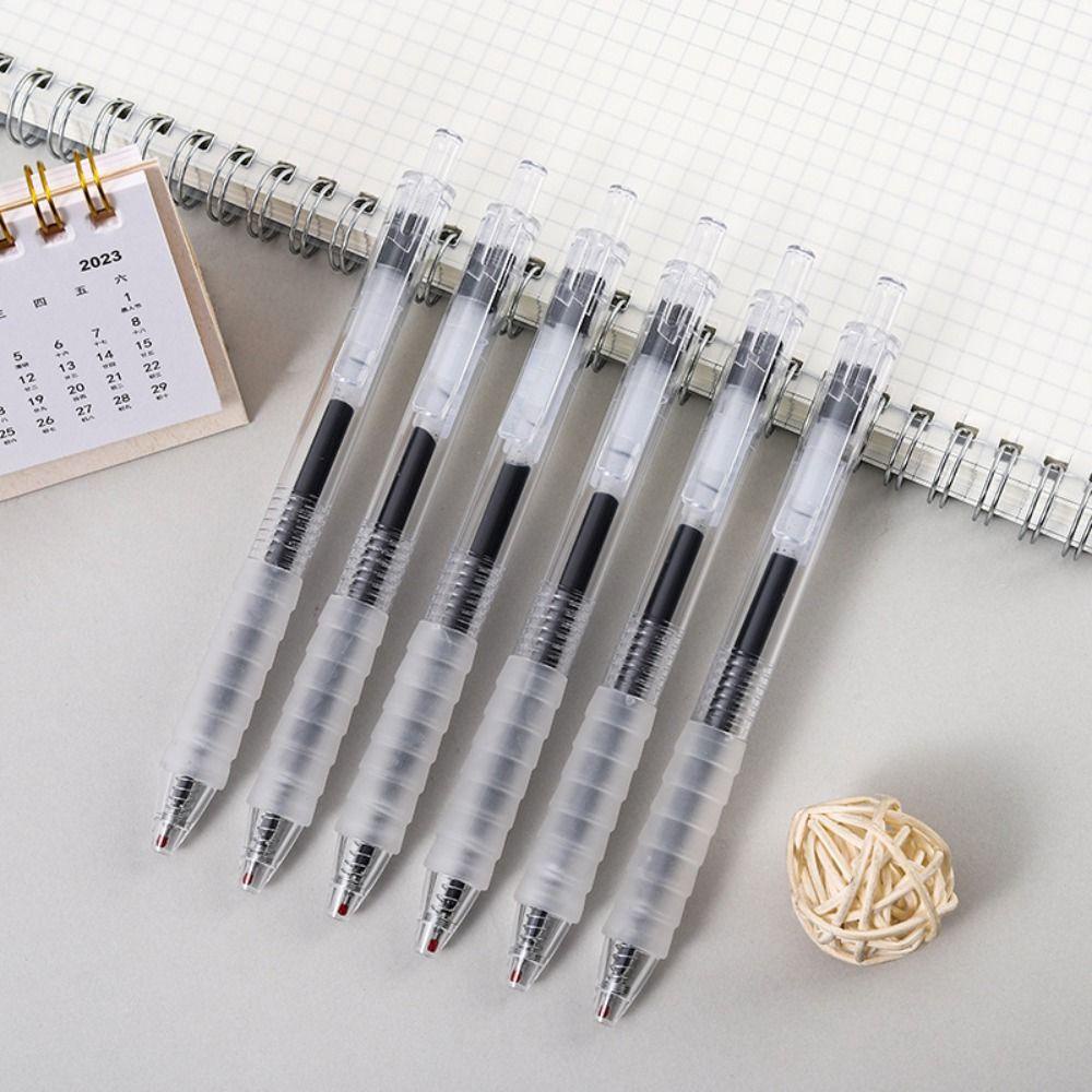 [Elegan] Retractabl Netral Pen Set 5pcs Tahan Lama Aksesoris Kantor Alat Tulis Tidak Sakit Di Jari 0.5mm Menulis Gel Pen