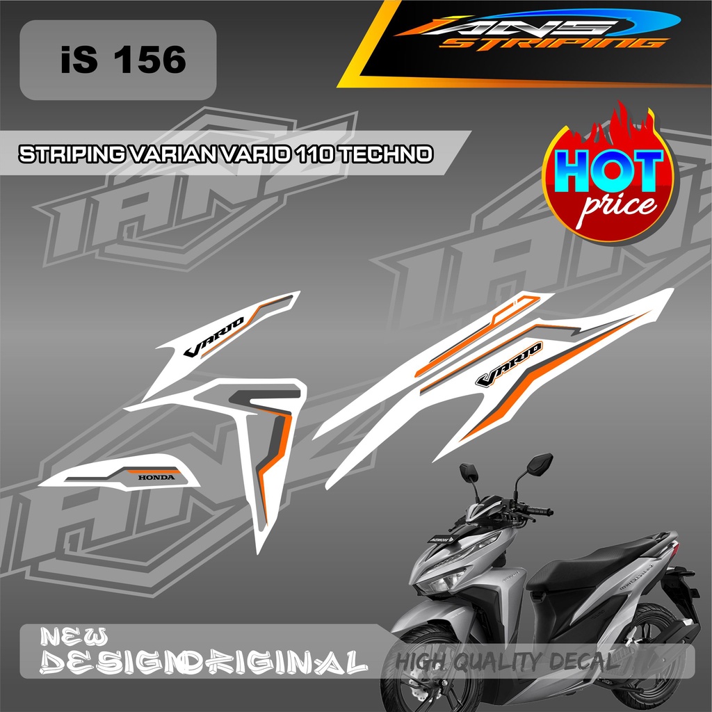 TERBARU STIKER STRIPING MOTOR HONDA VARIO TECHNO 110 VARIASI DESAIN WARNA / STIKER DECAL HONDA VARIO110 / DECAL KERETA HONDA VARIO TECHNO  IS156