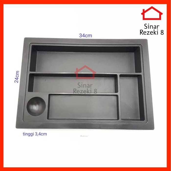 Sfr Rak Tempat Alat Tulis Hitam Sendok Sekat Laci Organizer Serbaguna